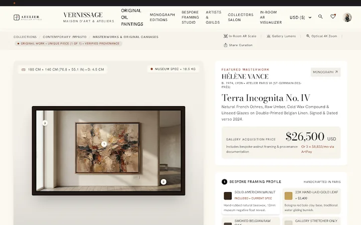 Artwork detail page template