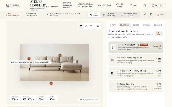 Modular sofa configurator template